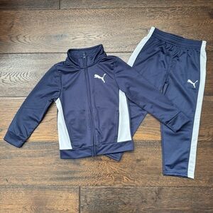 Puma Navy and White Tracksuit - Toddler